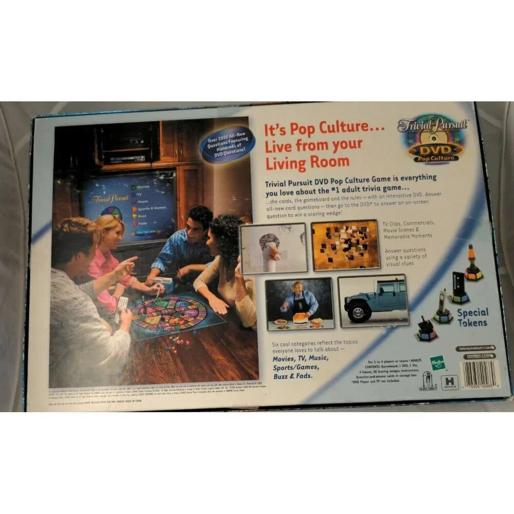 Parker Brothers Trivial Pursuit DVD‎ Pop Culture Family Board Game Complete 2003